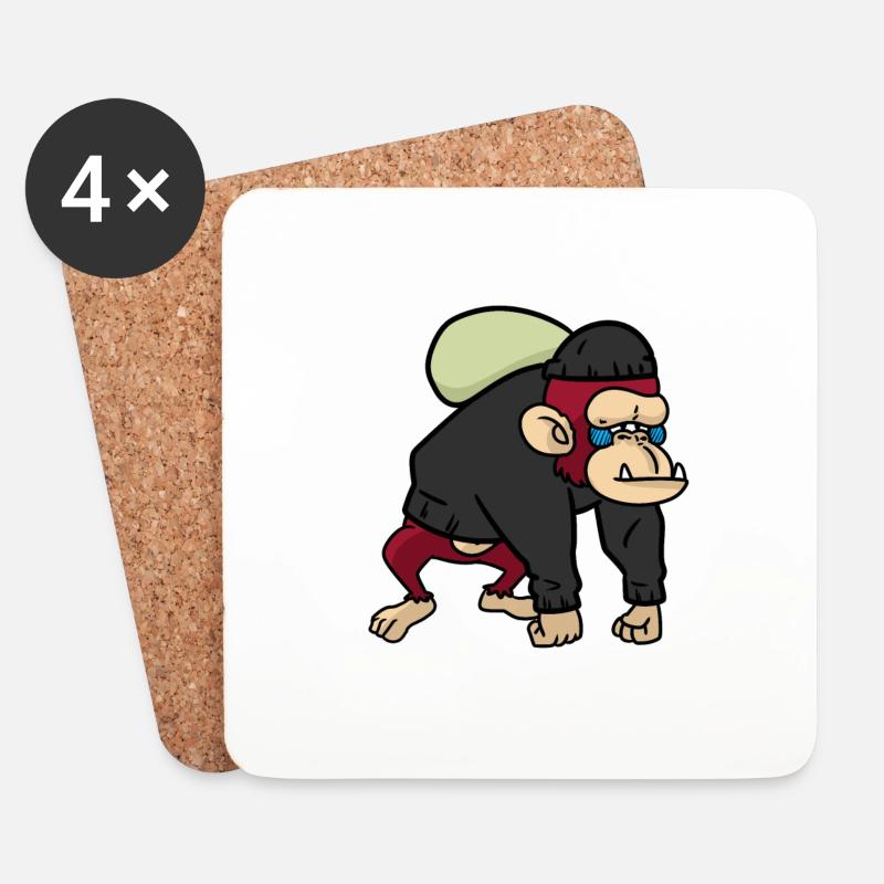Robber Baboon monkey Affe Paviane - Untersetzer (4er-Set) - Weiß