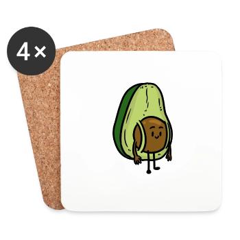 Avocat voyageur - Dessous de verre (lot de 4) - blanc - Devant