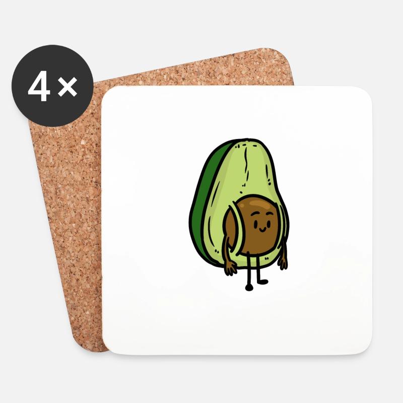 Traveler Avocado - Untersetzer (4er-Set) - Weiß
