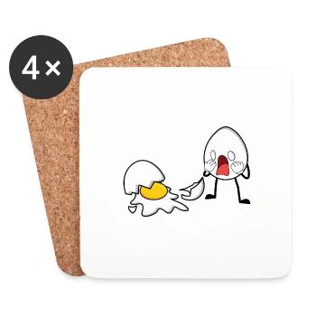 One Egg Down Egg Broken - Coasters (set of 4) - white - Front