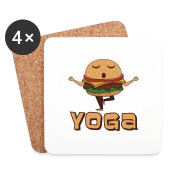Yoga Burger - Untersetzer (4er-Set) - Weiß - Vorne