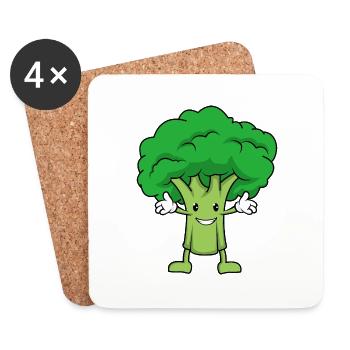 Broccoli hug - Coasters (set of 4) - white - Front