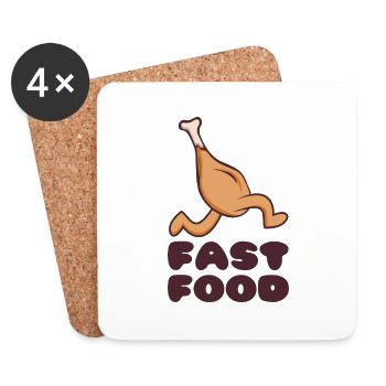 Fast food - Coasters (set of 4) - white - Front