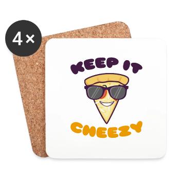 Keep it Cheezy - Coasters (set of 4) - white - Front