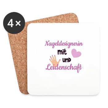 Nageldesign Nageldesigner Nageldesignerin Geschenk - Untersetzer (4er-Set) - Weiß - Vorne