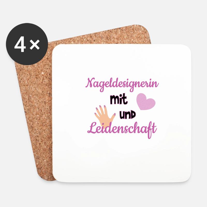 Nageldesign Nageldesigner Nageldesignerin Geschenk - Untersetzer (4er-Set) - Weiß