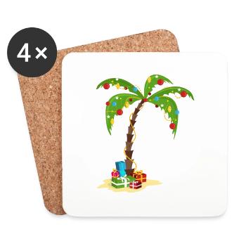 Christmas palm - Untersetzer (4er-Set) - Weiß - Vorne