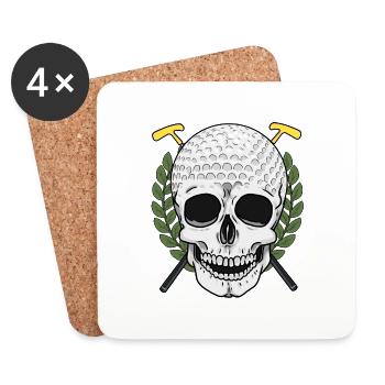 Golf Totenkopf Golfer Sportverein - Untersetzer (4er-Set) - Weiß - Vorne
