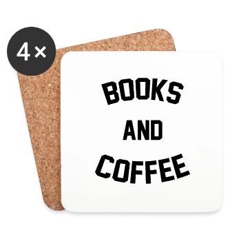 BOOKS AND COFFEE - Untersetzer (4er-Set) - Weiß - Vorne