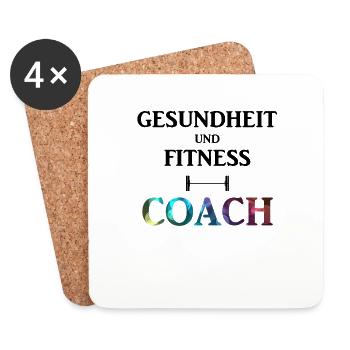 Gesundheit und Fitness Coach - Funny Sport Shirts - Untersetzer (4er-Set) - Weiß - Vorne