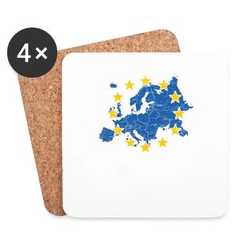 Union européenne Etoiles carte européenne - Dessous de verre (lot de 4) - blanc - Devant