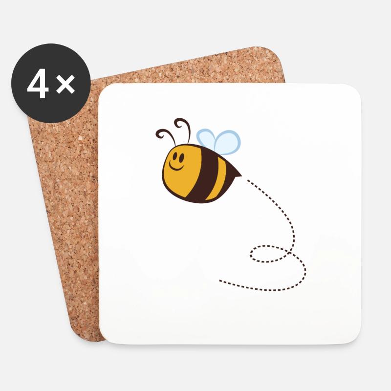 Bienchen - Untersetzer (4er-Set) - Weiß