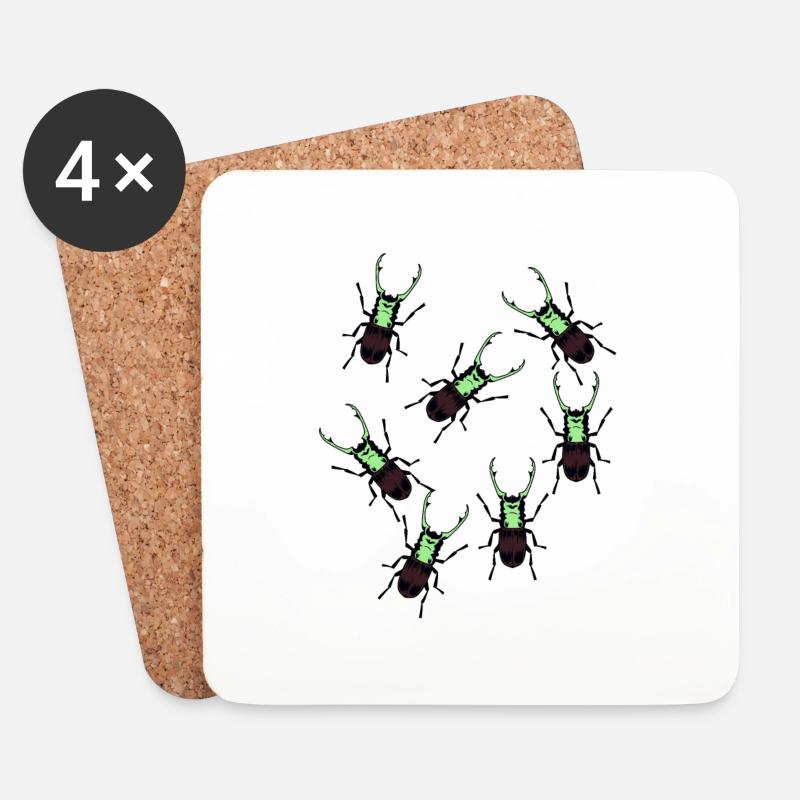 Hirschkäfer mit Geweih Phobie Insekt Insekten - Untersetzer (4er-Set) - Weiß