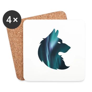 Aurora der Wolf - Untersetzer (4er-Set) - Weiß - Vorne