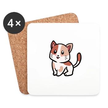 Chats Chats Kitten Bébé Animaux Animaux - Dessous de verre (lot de 4) - blanc - Devant