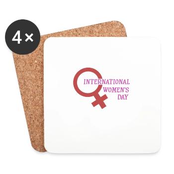 International Women´s Day - Internationaler Frauen - Coasters (set of 4) - white - Front