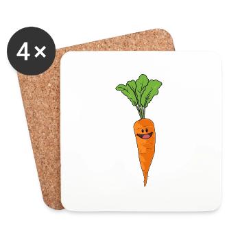 Karotten Wurzeln Wurzel Mohrrübe Rübe Veganer - Untersetzer (4er-Set) - Weiß - Vorne