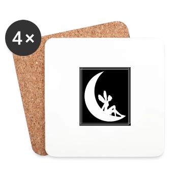 Fairy on the moon - fairy on the moon - Coasters (set of 4) - white - Front