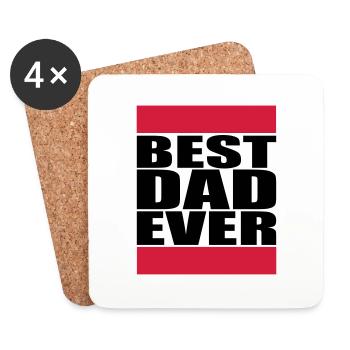 Best Dad Ever Logo - Untersetzer (4er-Set) - Weiß - Vorne