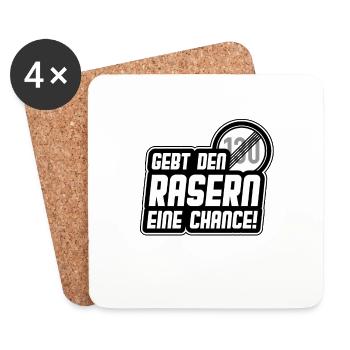 Gebt den Rasern eine Chance Raser Auto T-Shirt Fun - Untersetzer (4er-Set) - Weiß - Vorne