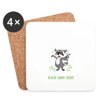 Nachtaktiv, Augenringe, irgendwie süß, kämpft um s - Untersetzer (4er-Set) - Weiß - Vorne