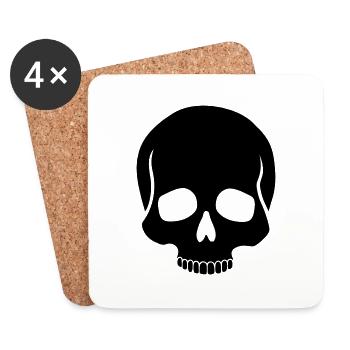 Half Skull - Untersetzer (4er-Set) - Weiß - Vorne