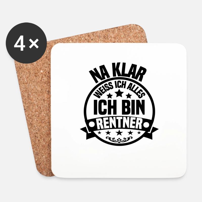 Rente - Untersetzer (4er-Set) - Weiß