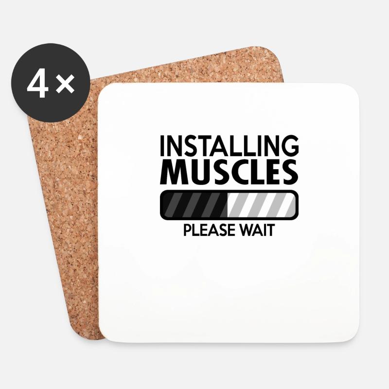 installing muscles - Untersetzer (4er-Set) - Weiß