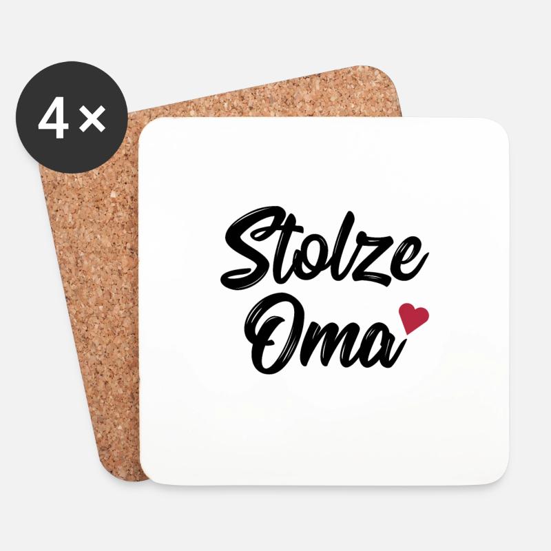Stolze Oma - Untersetzer (4er-Set) - Weiß