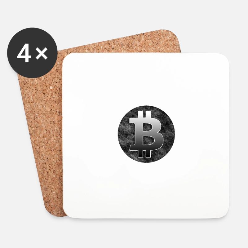 Bitcoin - Untersetzer (4er-Set) - Weiß