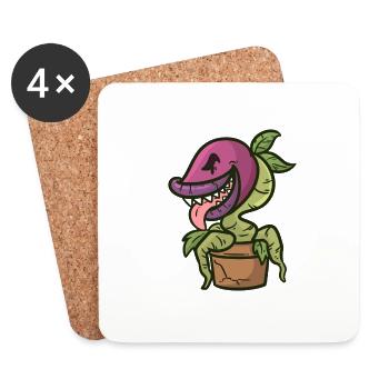 Monster Pflanze , Monster Plant - Untersetzer (4er-Set) - Weiß - Vorne