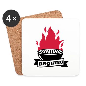 BBQ King - Dessous de verre (lot de 4) - blanc - Devant