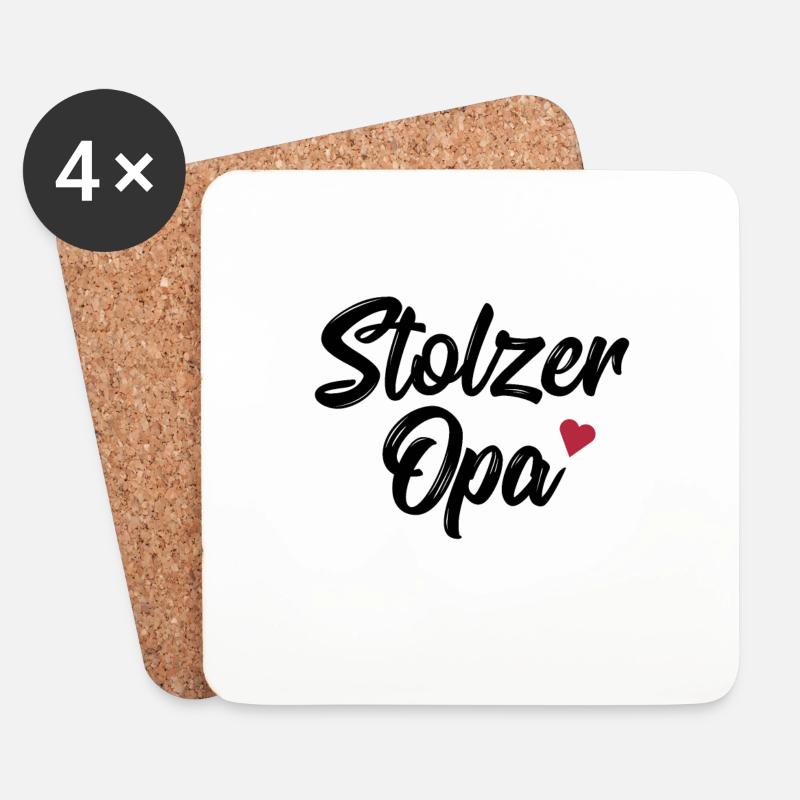 Stolzer Opa - Untersetzer (4er-Set) - Weiß