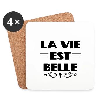 La Vie est Belle - Untersetzer (4er-Set) - Weiß - Vorne