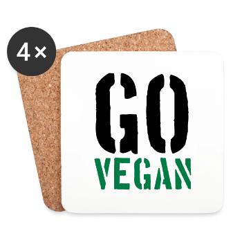 Go Vegan - Coasters (set of 4) - white - Front