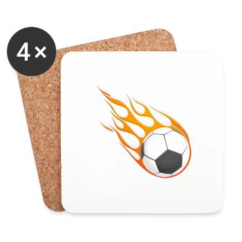 Fire football. - Coasters (set of 4) - white - Front
