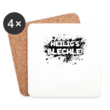 Heiligs Blechle Schwaben T-Shirt Spruch Fun Shirt - Untersetzer (4er-Set) - Weiß - Vorne