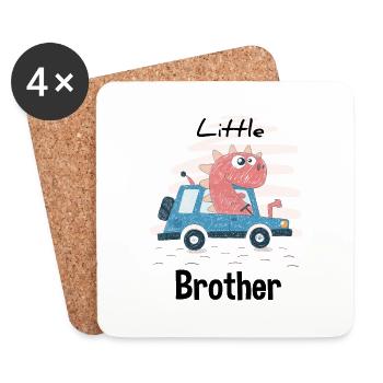 Little Brother - petit frère - Cadeau - Dessous de verre (lot de 4) - blanc - Devant