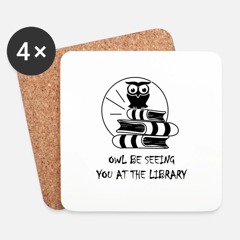 Library - Coasters (set of 4) - white