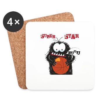 basketball - Coasters (set of 4) - white - Front