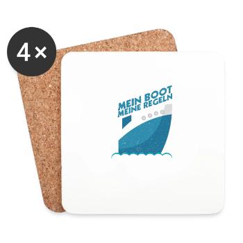 Motorboot Skipper Kapitän Spruch Geschenk - Untersetzer (4er-Set) - Weiß - Vorne