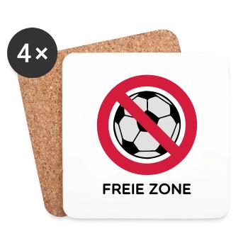 Anti Fussball - Untersetzer (4er-Set) - Weiß - Vorne