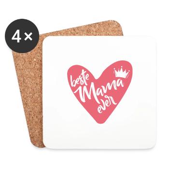 Beste Mama ever - Untersetzer (4er-Set) - Weiß - Vorne