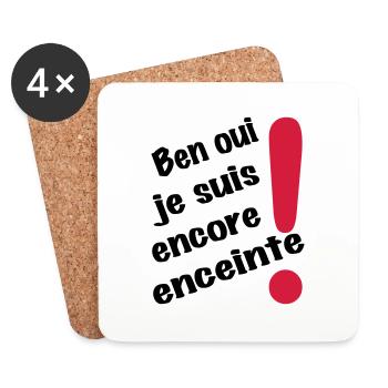 encore enceinte - Dessous de verre (lot de 4) - blanc - Devant
