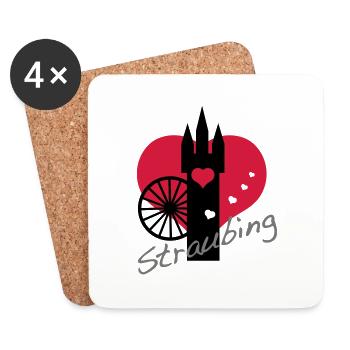 i love straubing - Untersetzer (4er-Set) - Weiß - Vorne