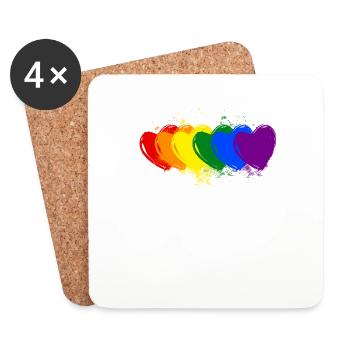 Gay gay LGBT - Dessous de verre (lot de 4) - blanc - Devant