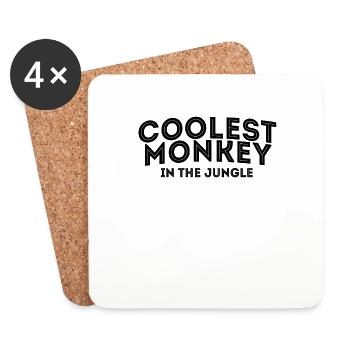 Cooler Affe - Untersetzer (4er-Set) - Weiß - Vorne