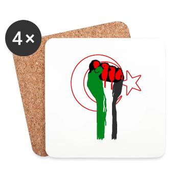 Faust von Palestina - Türkei, Flagge, Hilfe, Gaza - Untersetzer (4er-Set) - Weiß - Vorne
