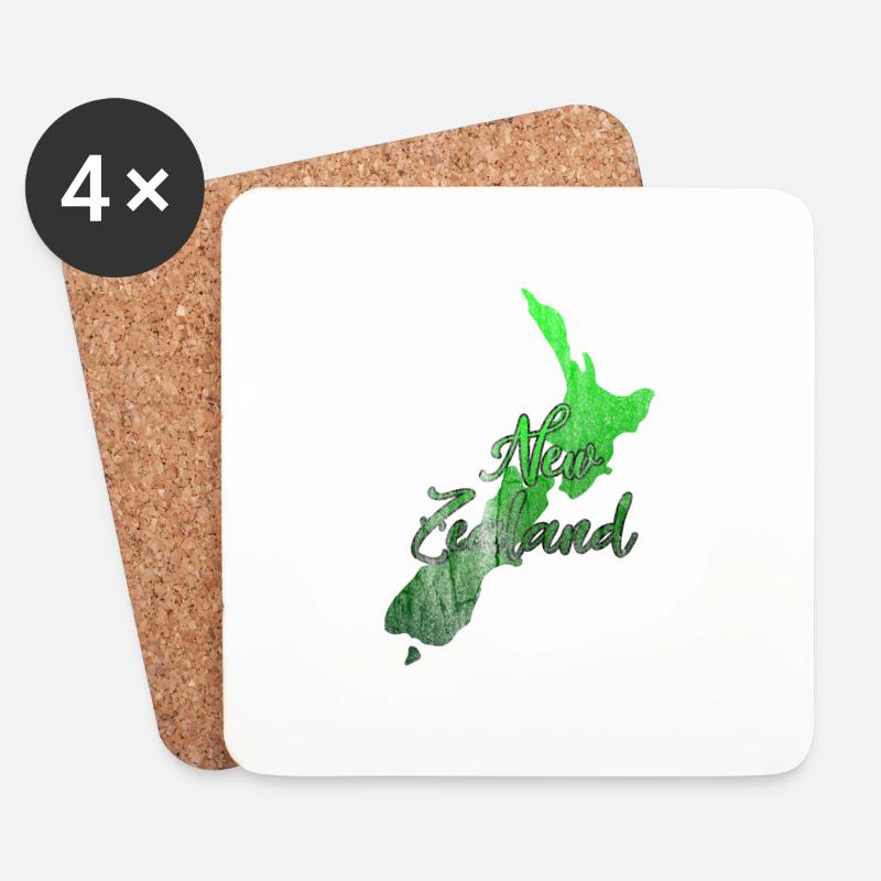 Neuseeland - Untersetzer (4er-Set) - Weiß