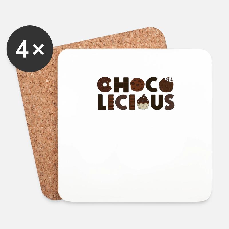 Schokoladen Design - CHOCO LICIOUS - Untersetzer (4er-Set) - Weiß
